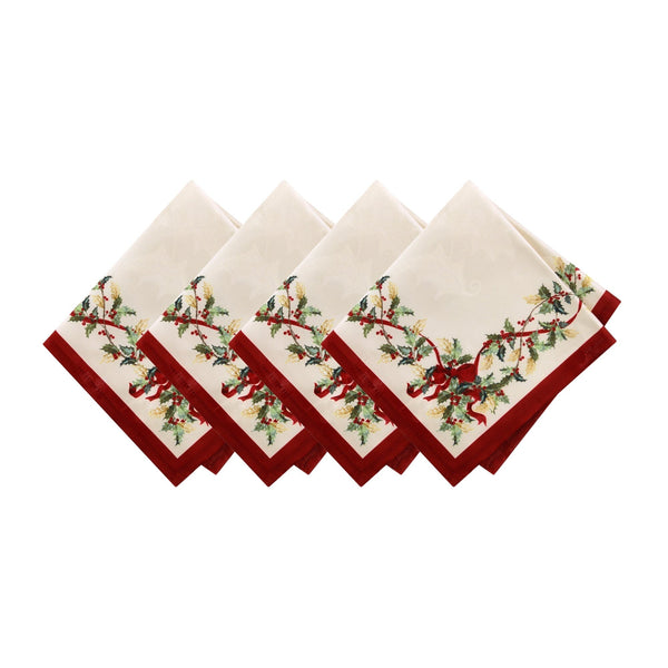 elrene Villeroy & Boch Winter Bows & Garland Napkins Set of 4
