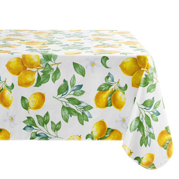 Elrene Vintage Lemon And Citrus Blooms Printed Vinyl Indoor/Outdoor Tablecloth