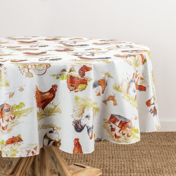 Elrene Vintage Rooster Farm Printed Vinyl Indoor/Outdoor Tablecloth