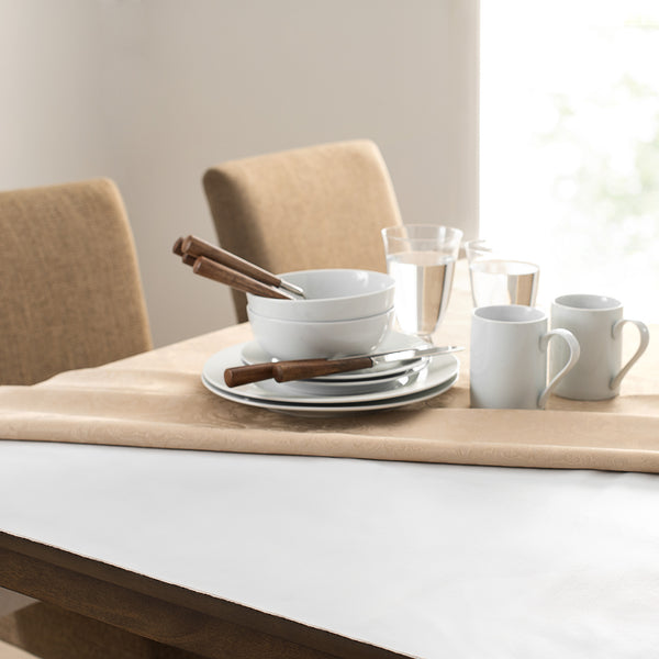 elrene Vinyl Embossed Cushioned Table Pad Protector with Flannel Backing Cut to Fit