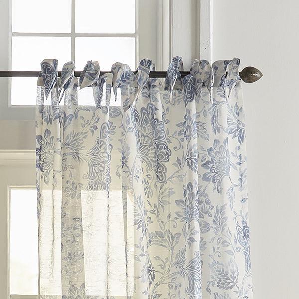 Elrene Westport Floral Tie-Top Sheer Window Curtain