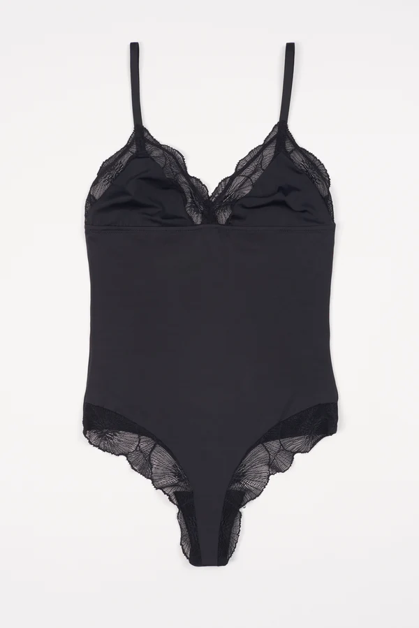 else Anemone Soft Triangle Bodysuit | Black