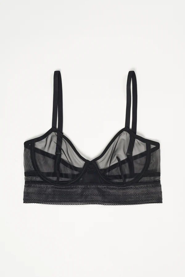 Else Bare Underwire Full Cup Longline Bra | Black