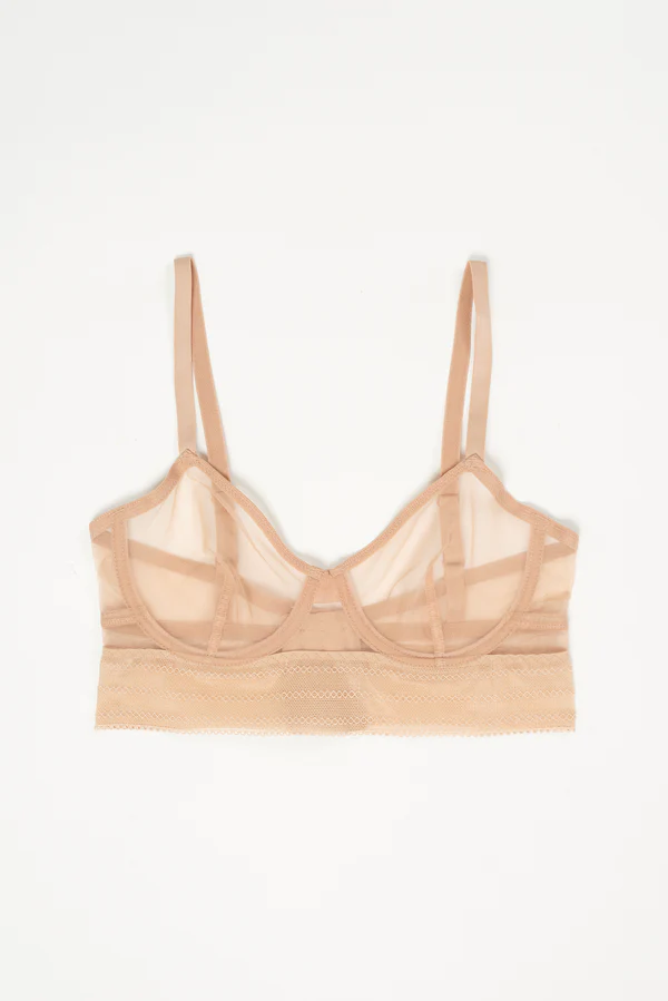 Else Bare Underwire Full Cup Longline Bra | Powder