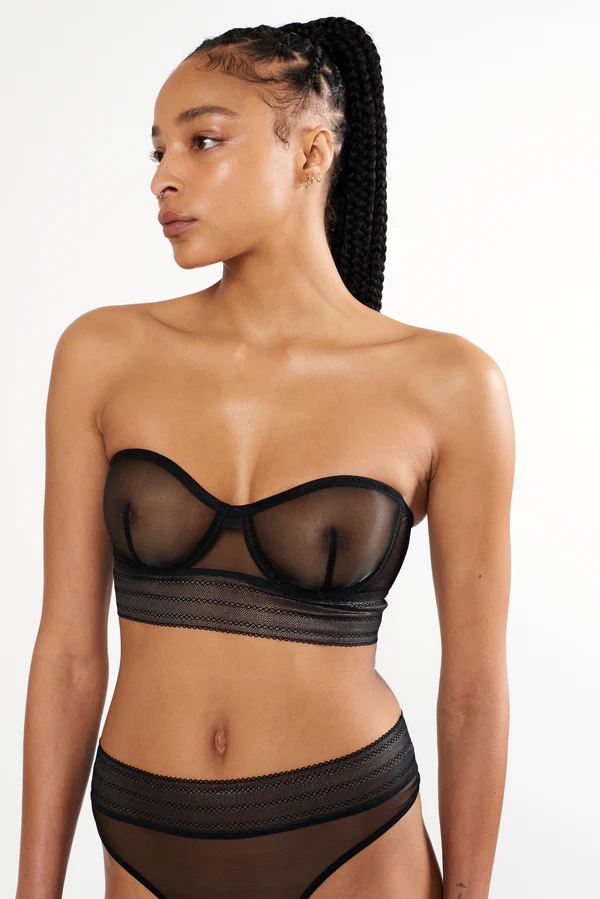 Else Bare Underwire Strapless Bra | Black