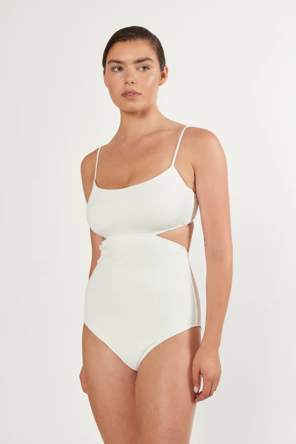 Else Boucle Hidden Underwire One Piece Suit | White