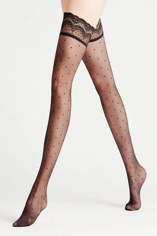 else FALKE Dot Stay Ups | Black