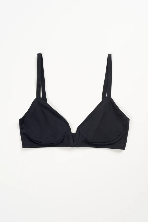 Else Nano Minimal V Wire Soft Cup Bra | Black