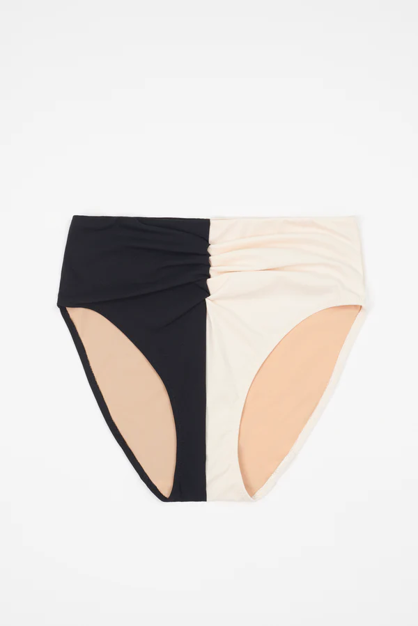 else Paros High Waist Bikini Bottom | Black/Cream