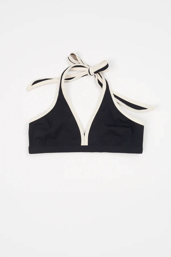 else Sandra Triangle Halter Bikini Top | Black