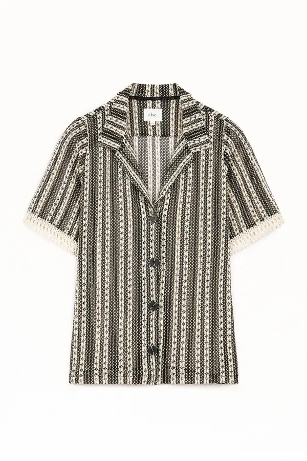 else Santorini Knit Button Shirt | Black