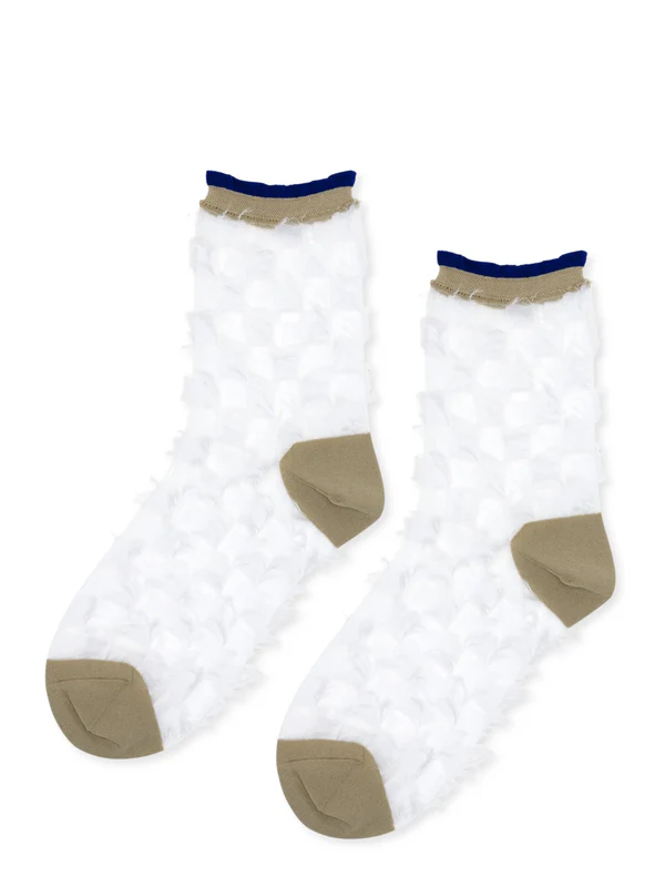 else Hansel from Basel - Fran Sheer Short Crew Sock | White