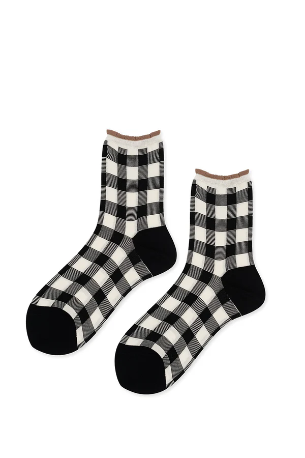 else Hansel from Basel - Shirley Check Short Crew | Black