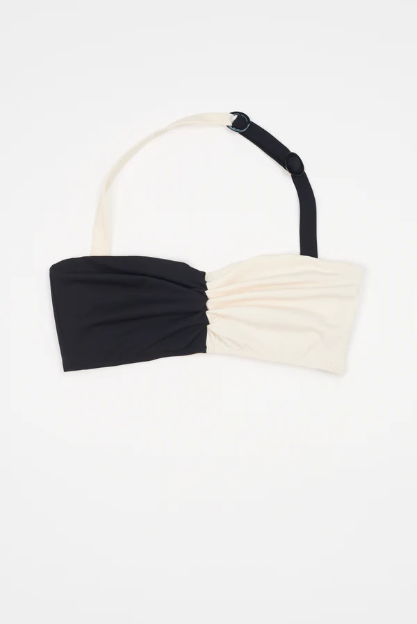 else Paros Strapless Underwire Bikini Top | Black/Cream