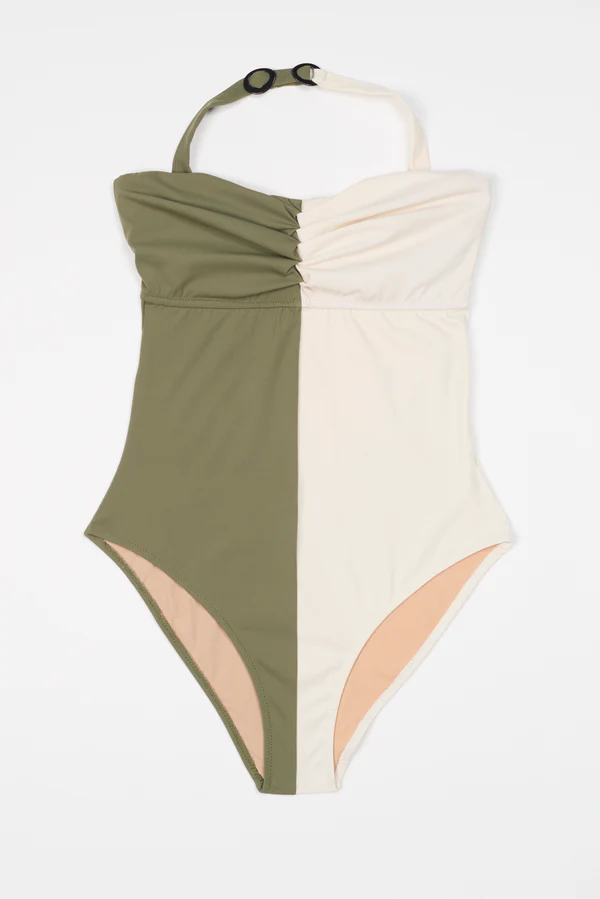else Paros Strapless Underwire One Piece Suit | Olive/Cream