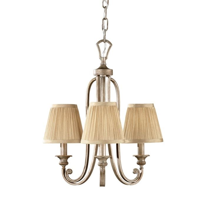 elstead lighting Abbey 3 Light Chandelier - Silver Sand
