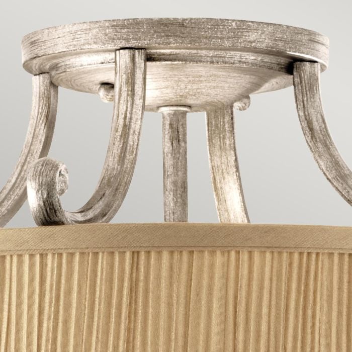 Elstead Lighting Abbey 3 Light Semi-Flush Light - Silver Sand
