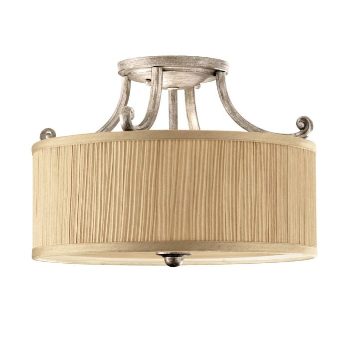 elstead lighting Abbey 3 Light Semi-Flush Light - Silver Sand