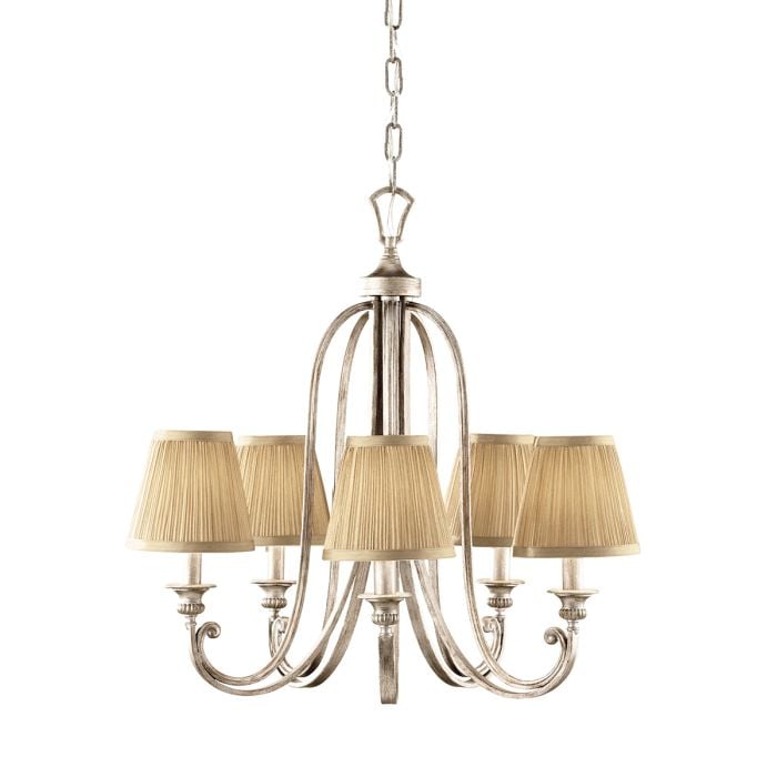 elstead lighting Abbey 5 Light Chandelier - Silver Sand