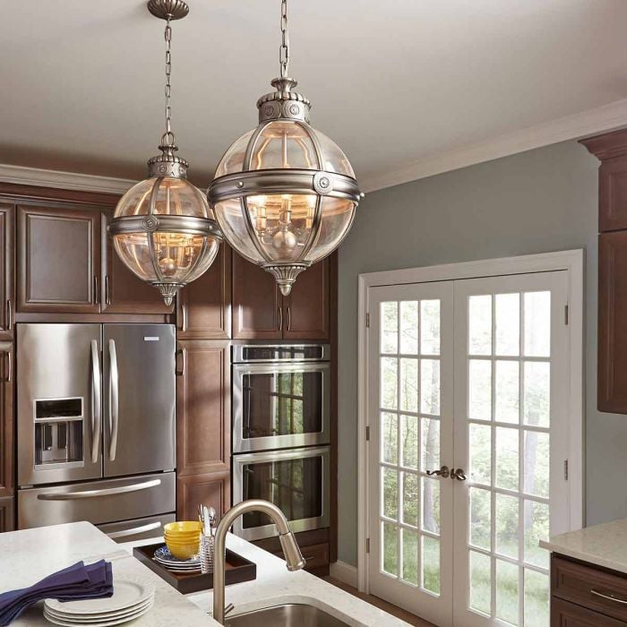 Elstead Lighting Adams 3 Light Pendant Chandelier - Antique Nickel