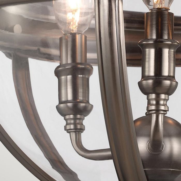 Elstead Lighting Adams 3 Light Pendant Chandelier - Antique Nickel