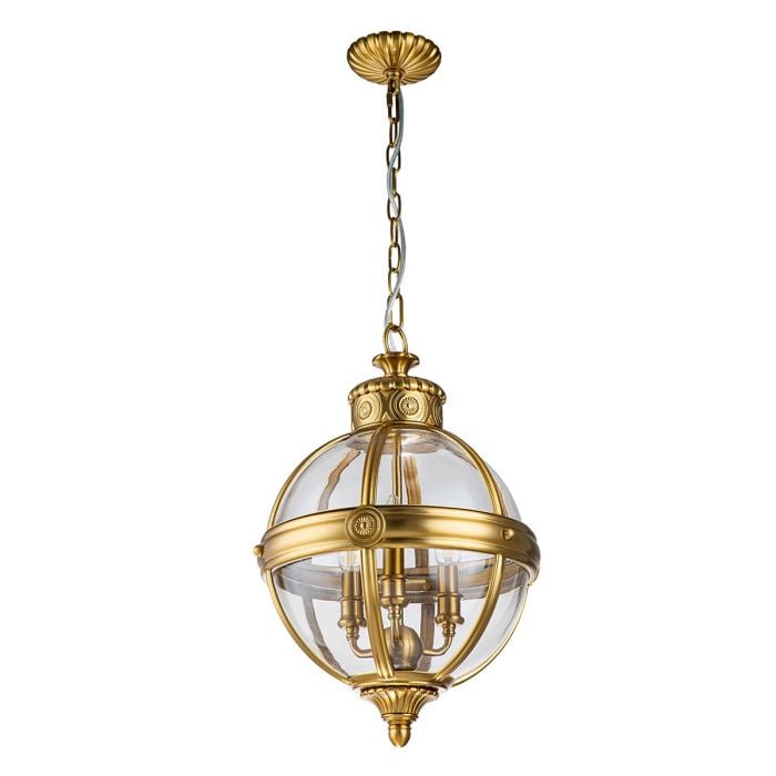 Elstead Lighting Adams 3 Light Pendant Chandelier - Burnished Brass