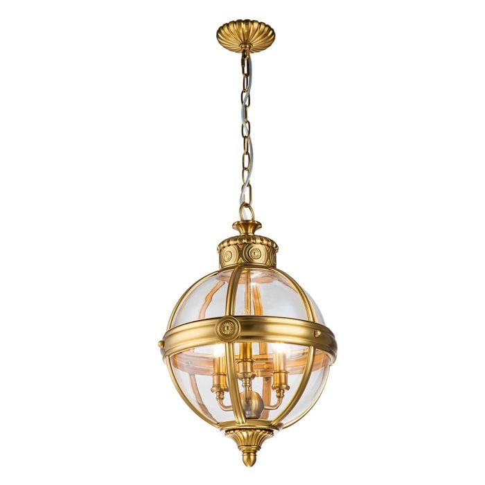 elstead lighting Adams 3 Light Pendant Chandelier - Burnished Brass