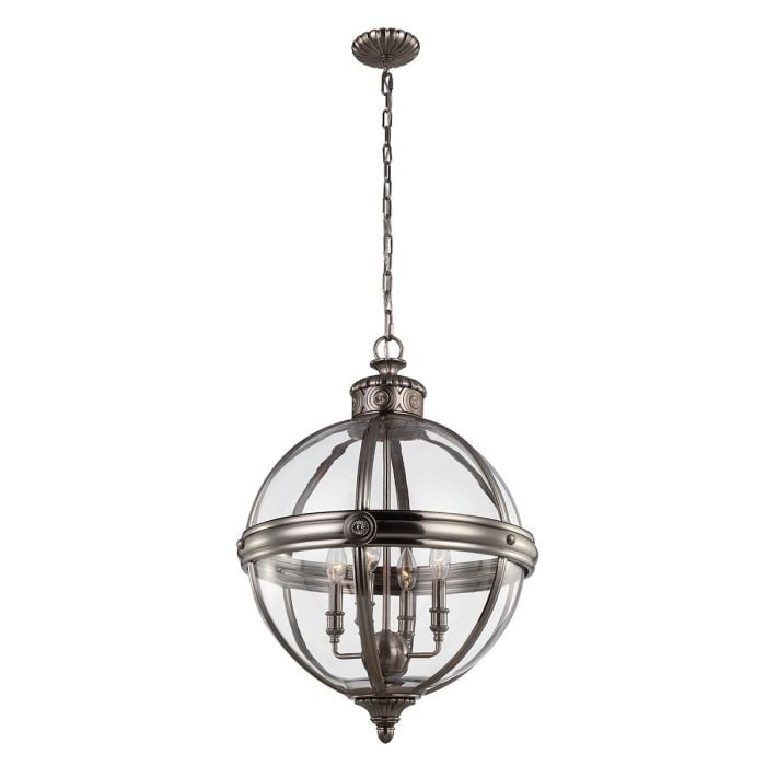 elstead lighting Adams 4 Light Pendant Chandelier - Antique Nickel