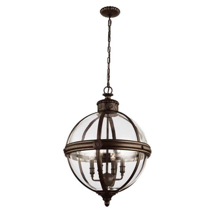elstead lighting Adams 4 Light Pendant Chandelier - British Bronze