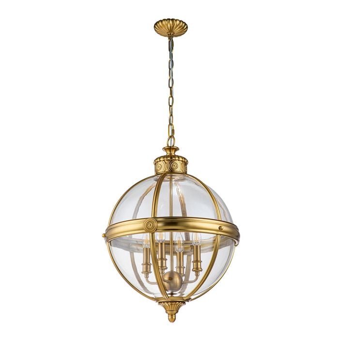 Elstead Lighting Adams 4 Light Pendant Chandelier - Burnished Brass
