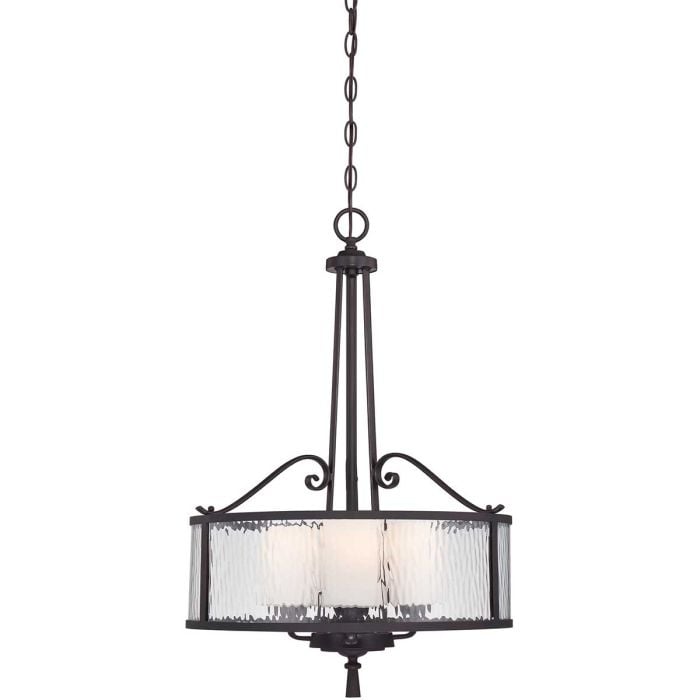 elstead lighting Adonis 3 Light Pendant - Dark Cherry