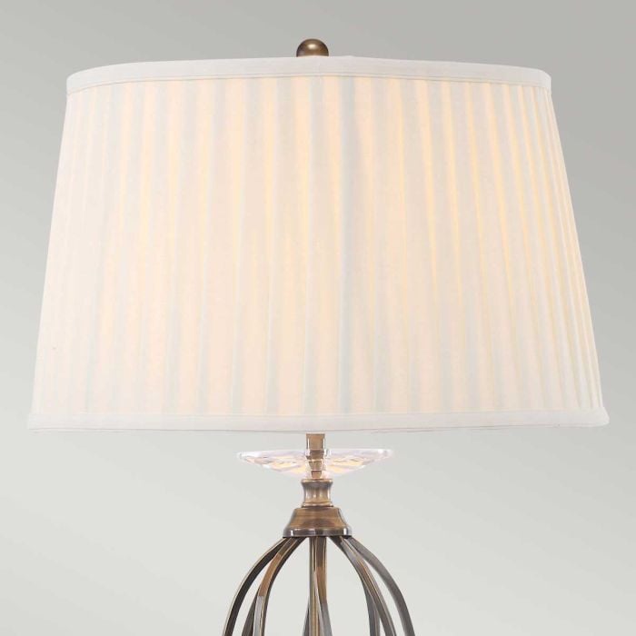 Elstead Lighting Aegean 1 Light Table Lamp - Aged Brass With Ivory Shade
