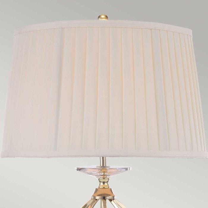 Elstead Lighting Aegean 1 Light Table Lamp - Polished Brass With Ivory Shade