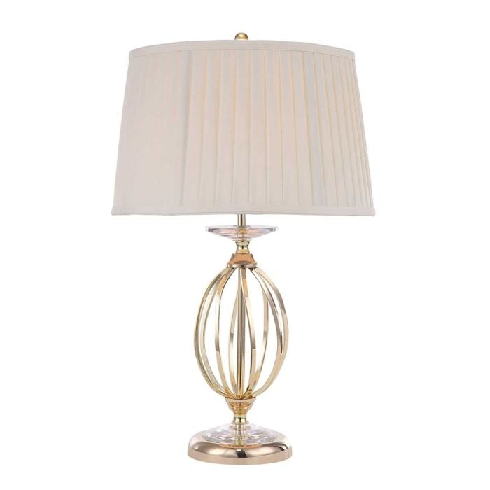 elstead lighting Aegean 1 Light Table Lamp - Polished Brass with Ivory Shade