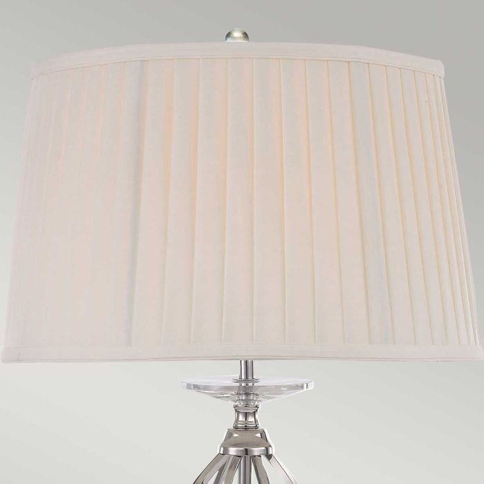 Elstead Lighting Aegean 1 Light Table Lamp - Polished Nickel With Ivory Shade