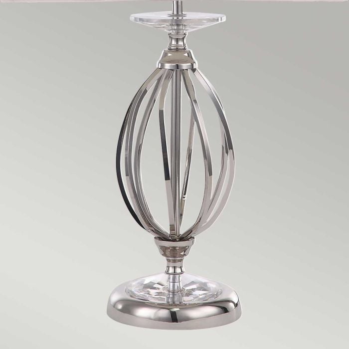 Elstead Lighting Aegean 1 Light Table Lamp - Polished Nickel With Ivory Shade