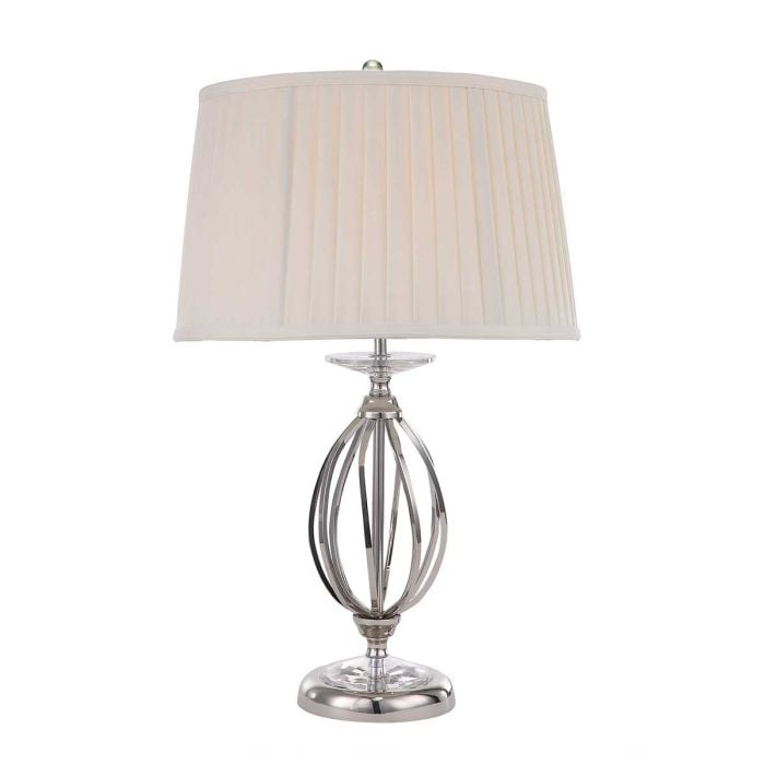 elstead lighting Aegean 1 Light Table Lamp - Polished Nickel with Ivory Shade