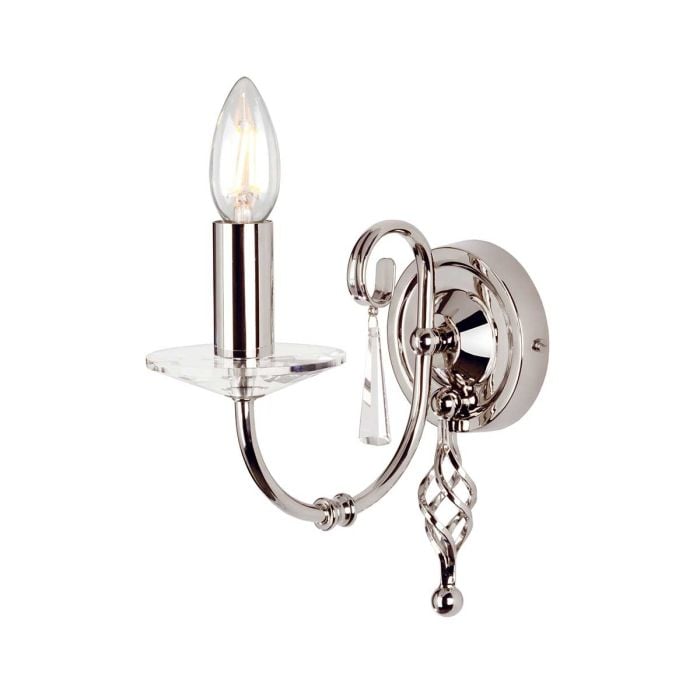 elstead lighting Aegean 1 Light Wall Light - Polished Nickel