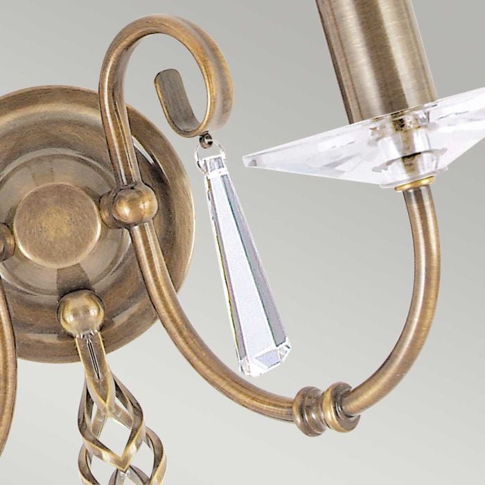 Elstead Lighting Aegean 2 Light Wall Light - Aged Brass