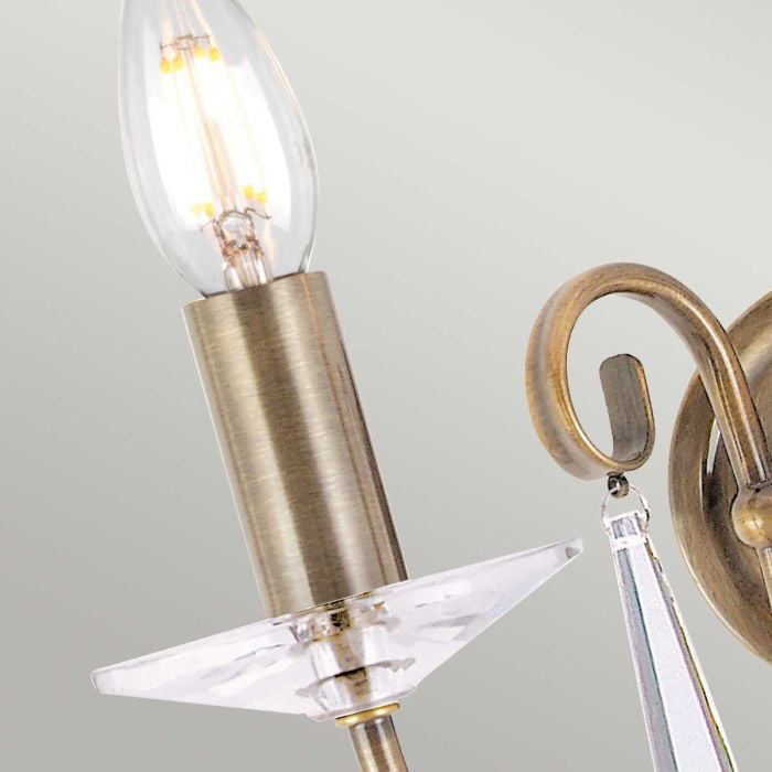 Elstead Lighting Aegean 2 Light Wall Light - Aged Brass