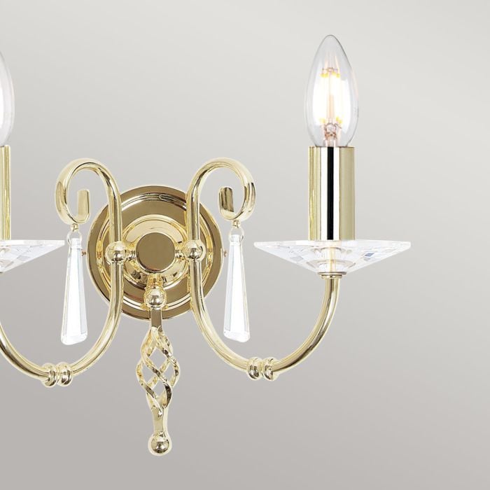 Elstead Lighting Aegean 2 Light Wall Light - Polished Brass