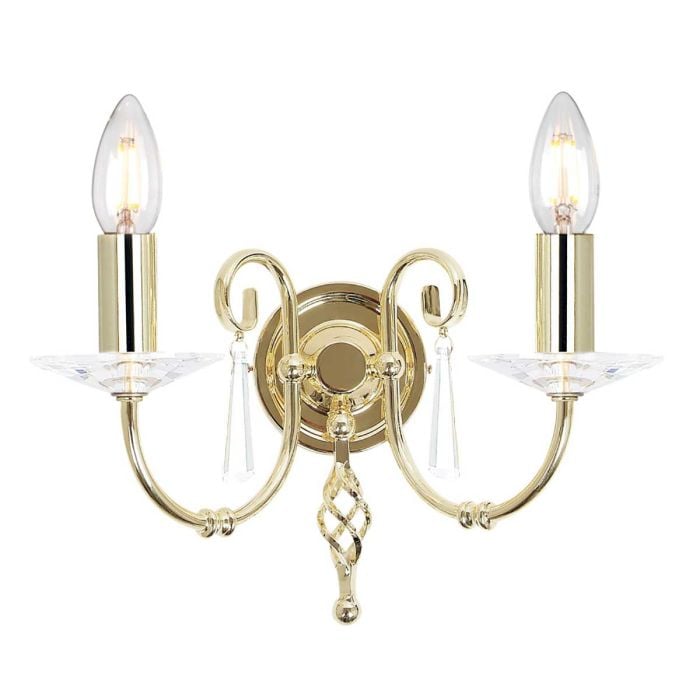 elstead lighting Aegean 2 Light Wall Light - Polished Brass