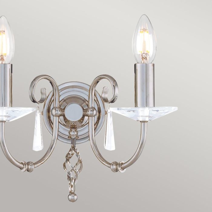 Elstead Lighting Aegean 2 Light Wall Light - Polished Nickel