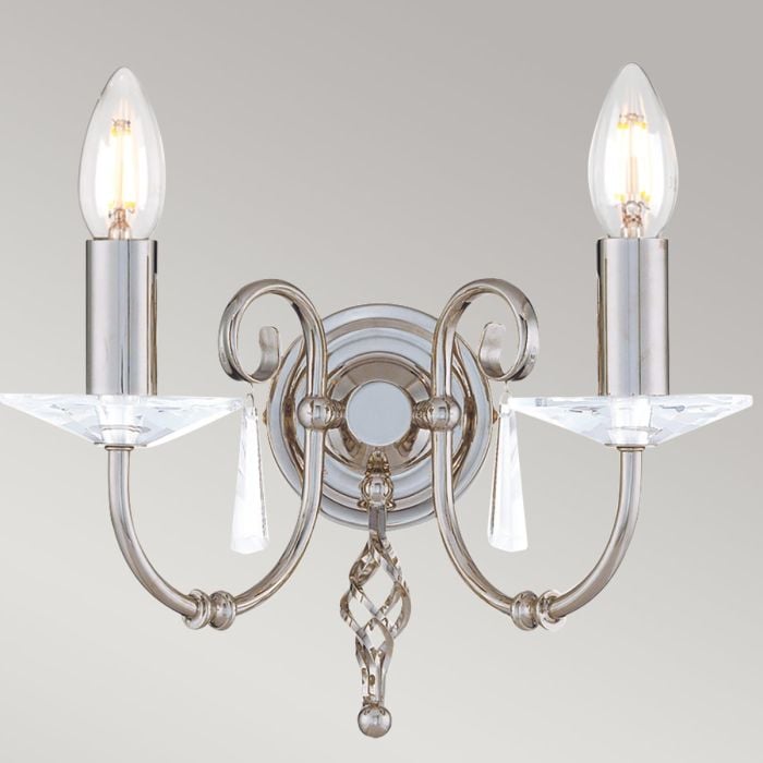 Elstead Lighting Aegean 2 Light Wall Light - Polished Nickel