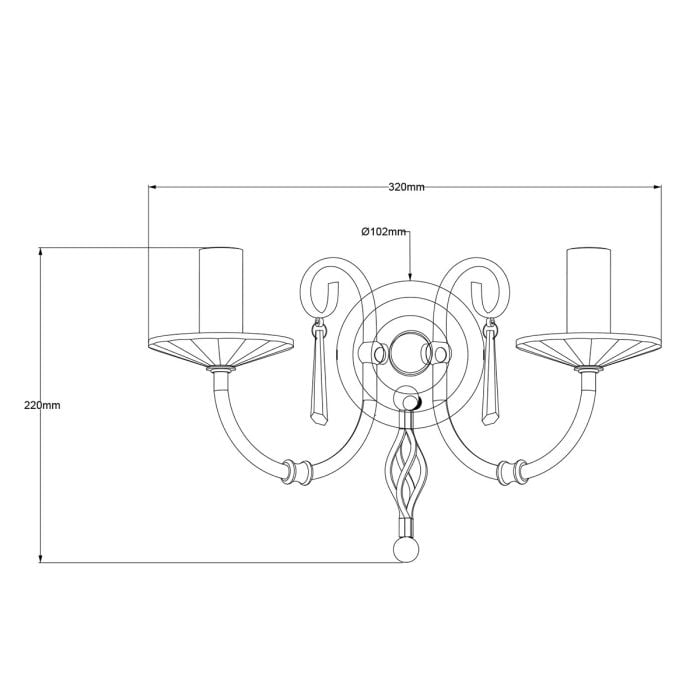 Elstead Lighting Aegean 2 Light Wall Light - Polished Nickel