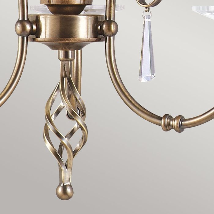 Elstead Lighting Aegean 3 Light Chandelier - Aged Brass