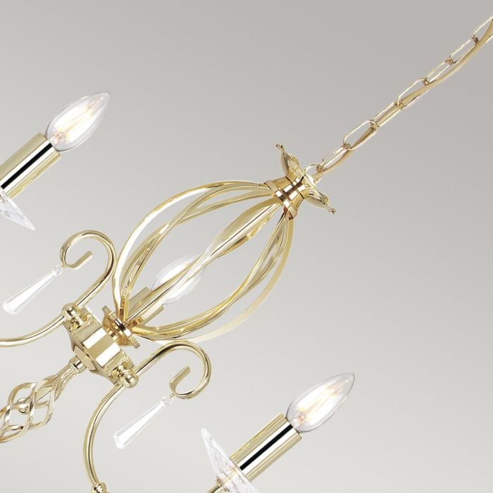Elstead Lighting Aegean 3 Light Chandelier - Polished Brass
