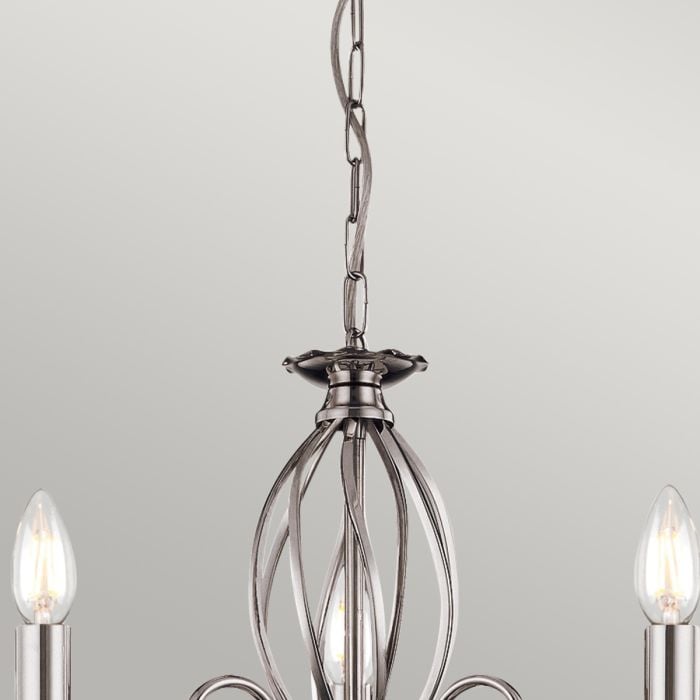 Elstead Lighting Aegean 3 Light Chandelier - Polished Nickel