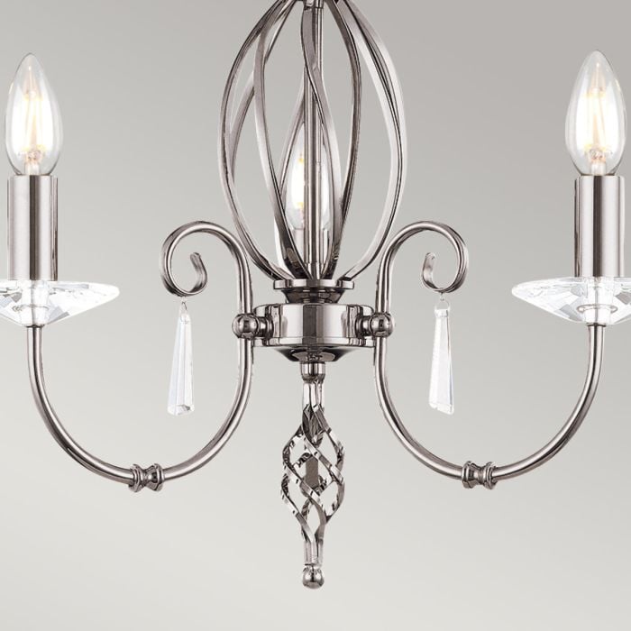 Elstead Lighting Aegean 3 Light Chandelier - Polished Nickel