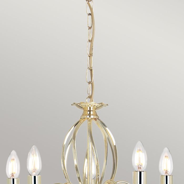 Elstead Lighting Aegean 5 Light Chandelier - Polished Brass